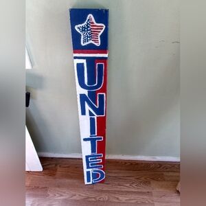 Double sided porch leaner sign